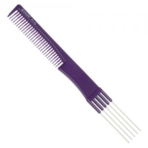 Расческа Dewal Beauty для начеса с металлическими зубцами, фиолетовая 19,0 см арт.DBFI6506