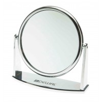 Зеркало настольное DEWAL, пластик, серебристое 18х18,5см арт.MR-425