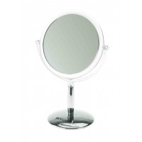 Зеркало настольное DEWAL, пластик, серебристое 15x21,5см арт.MR-417