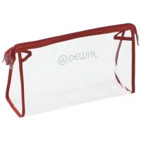 Косметичка DEWAL, полимерный материал, прозрачно-красная 25х8х15 cm арт.GS-P002-2