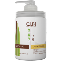 OLLIN BASIC LINE Маска для сияния и блеска с аргановым маслом 650мл/ Argan Oil Shine & Brilliance Ma